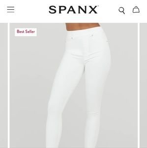 Spanx white skinny jeans size L